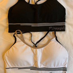 Skinny Girl Sports Bra Set Black and White